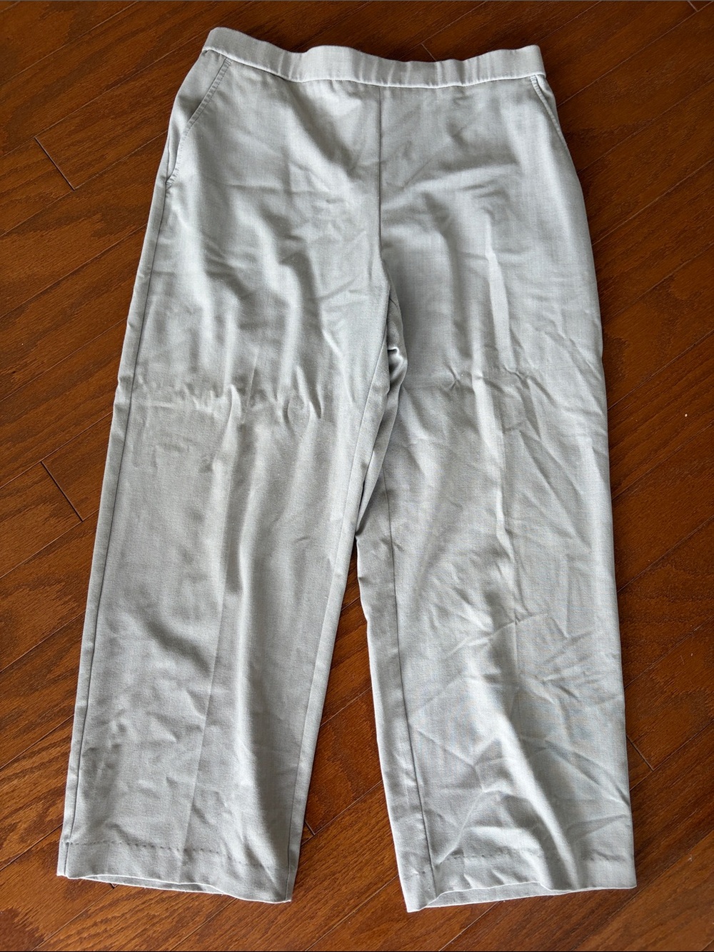 croft & barrow Light Gray Wide-Leg Pull-On Pants